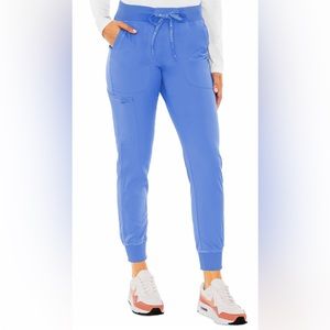 Ceil Blue Med Couture Touch Women's Yoga Jogger Jenny Scrub Pants- Medium